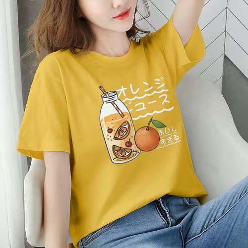 Playera Holgada Y Delgada Estampada Para Mujer