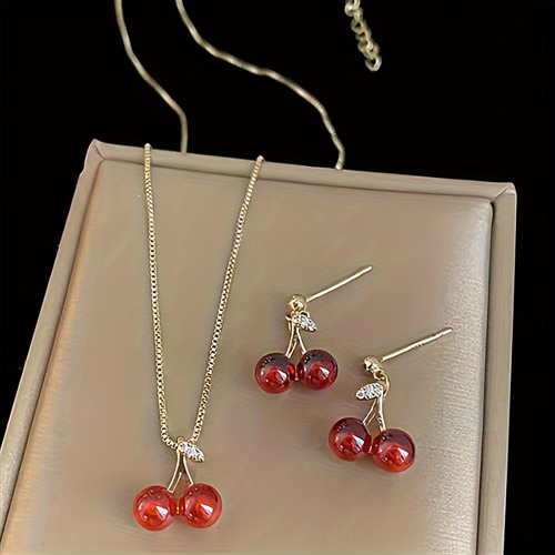 Conjunto De Joyería Para Mujeres 3pcs - Collar Con Colgante
