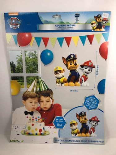 Adorno Movil Paw Patrol Patrulla Fiesta Decoracion Pared Gm