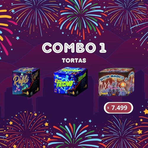 Combo Tortas 1 - Fuegos Artificiales - Fiestas - Navidad