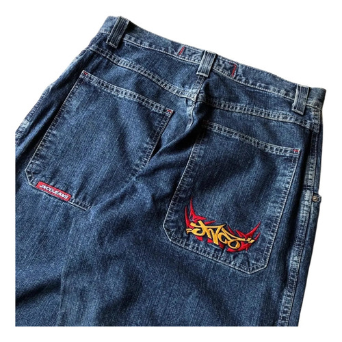 Vaqueros Sueltos Jnco Hip Hop Rock Patrón De Bordado