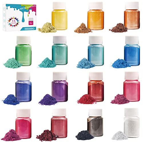 15 Bottles Slime Pigment, Mica Powder For Soap Making, Resin