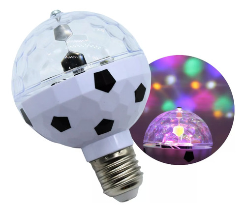 Foco Fiesta Led Giratorio Doble Luz Colores Rgb Ampolleta