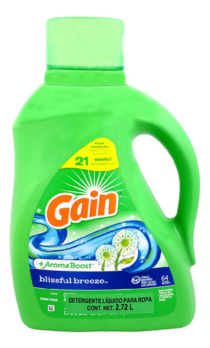 Detergente Liquido Gain Blissfull Botella 2.72L