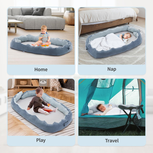 Cama De Viaje Para Niños Pequeños Mooitz Desmontable Con Col