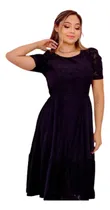 Comprar Vestido Midi Manga Babado Gode Rodado Moda Evangelica Gospel
