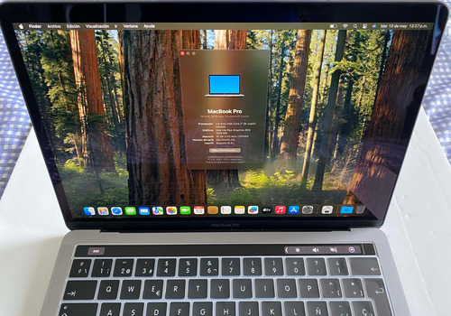 Macbook Pro 13 2019 Core I7 16gb 512sdd Touch Bar Sequoia 15 Gris Espacial 498 Ciclos (Reacondicionado)