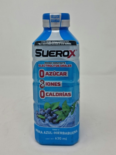 Bebida Hidratante Suerox 8 Iones Mora Azul C/6 Pzas 630 Mls
