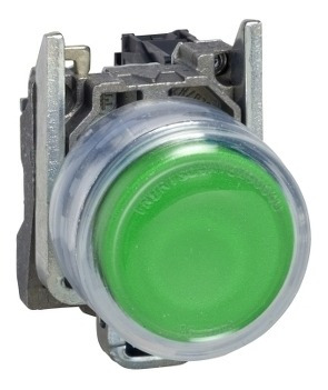 Pulsador Rasante 22mm Verde No Luminoso 1na