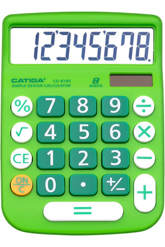 Calculadora Catiga Basica De Escritorio Verde