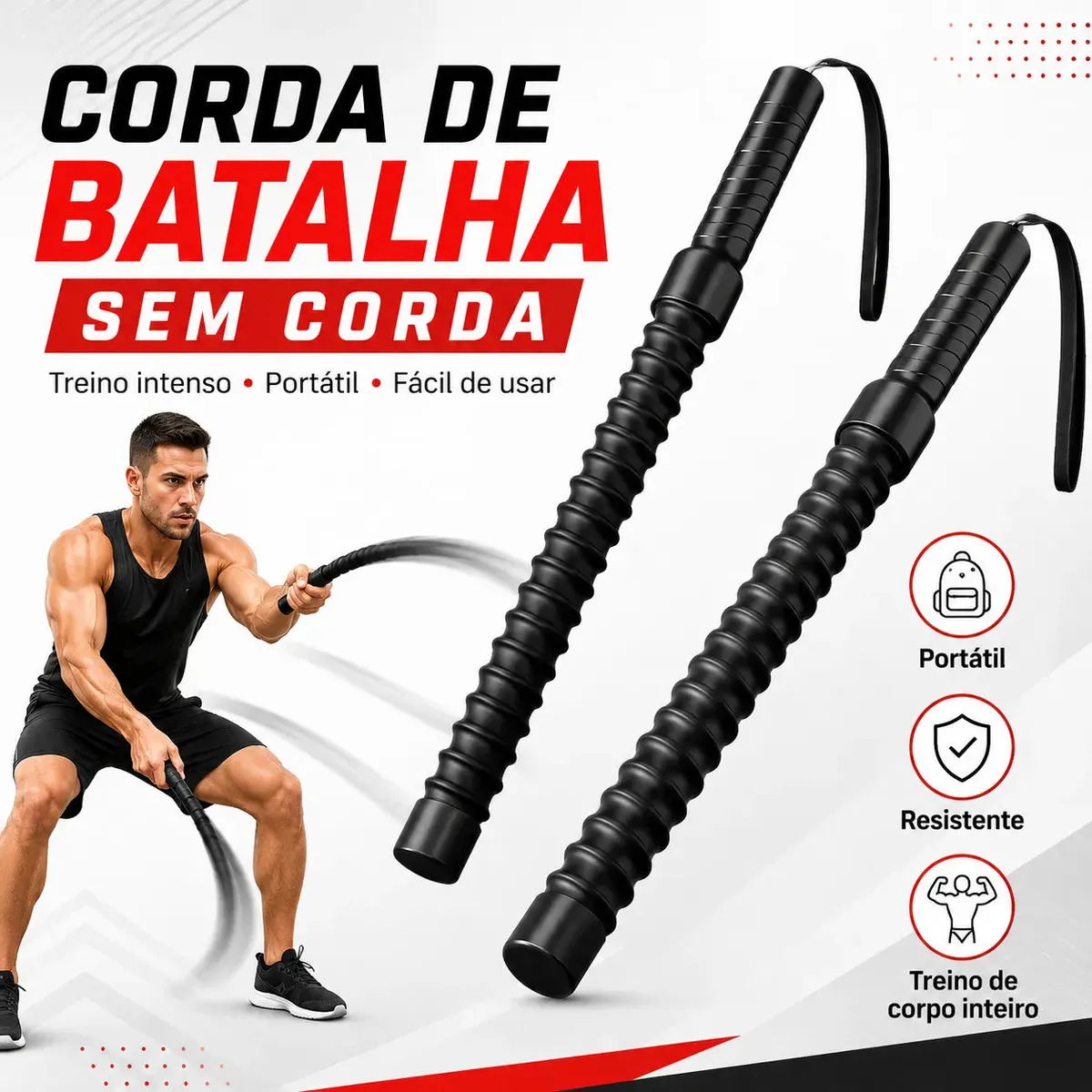 Corda De Batalha Sem Corda 50cm Com Peso Silenciosa