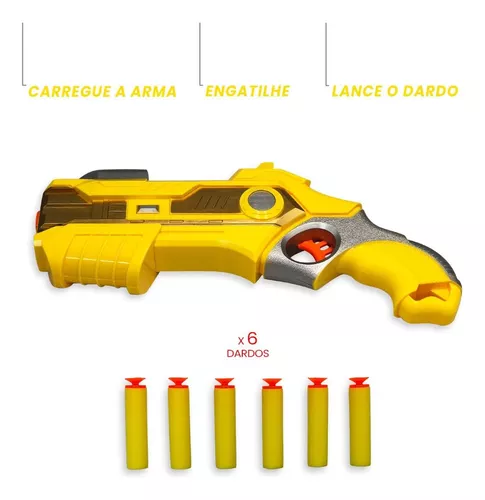 Lança Dardos Nerf X C/ 6 Dardos Arminha De Brinquedo Menino