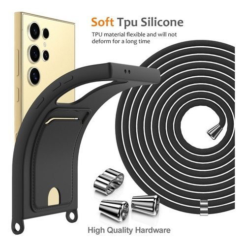 Funda De Silicona Sólida For Samsung Con Cordón, Duradera