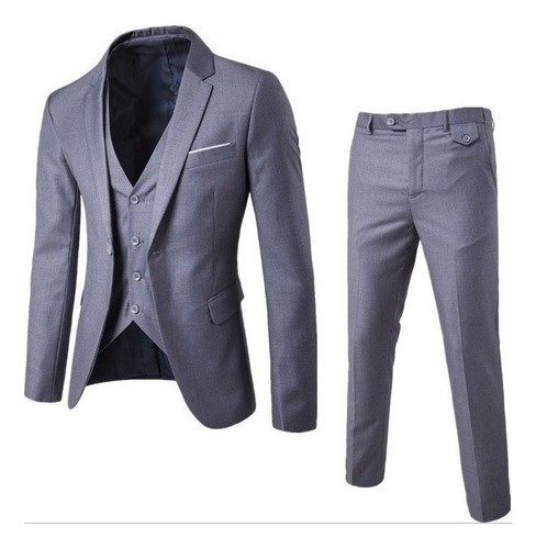 Blazer De Boda De Fiesta Slim-fit De Tres Piezas Para Hombre