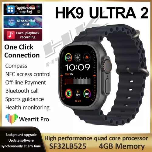 Smartwatch HK9 Ultra 2 con pantalla AMOLED 2 GB de 2,12 pulgadas, Reloj  para hombres y mujeres compatible con Android e IOS IP68 color negro -  Crazy Opportunities