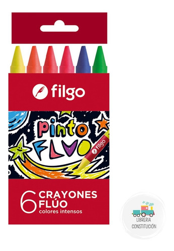 Crayones Ceritas Filgo Pinto X 6 Colores Fluo 