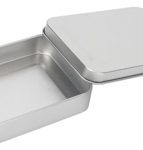 Caja De Hojalata Rectangular Con Tapa - 5 Piezas De Contened
