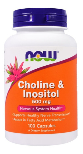 Colina Choline & Inositol 500mg Now X 100caps Usa + Pastille