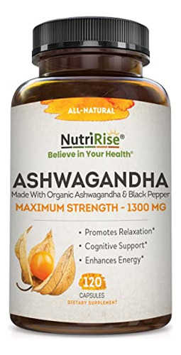 Organic Ashwagandha Capsules - High Potency 1300 Mg: Ultimat