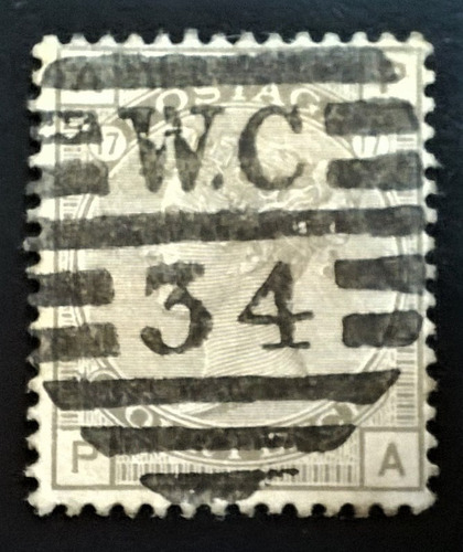 Inglaterra, Sello Sc. 84 Victoria 4p Pl 17 1880 Usado L13488
