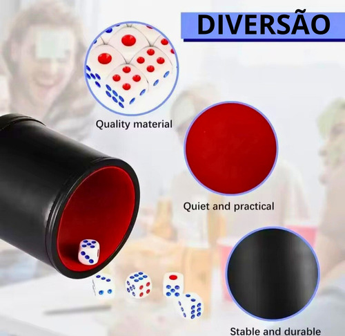 Dados Copo Premium Em Couro Com Tampa - Rpg /jogos Tabuleiro