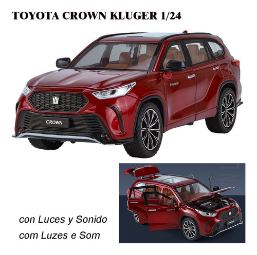 Toyota Crown Kluger Miniatura Metal Coche Con Luz Y Sonido