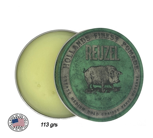 Pomada Green Grease Medium Reuzel 113g Cera Capilar Barberia