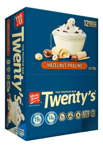 Barras De Proteina Yourgoal Twentys 12u Hazelnut Praline