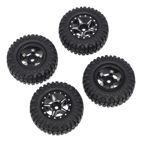 4pcs 1/24 Rock Crawler Neumáticos Con Llanta Para Negro B