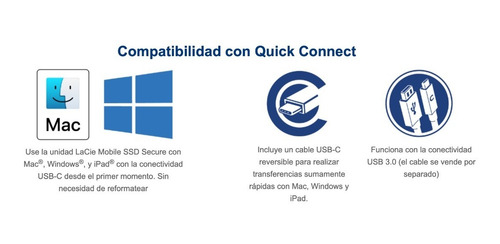Lacie Mobile Ssd Secure 2tb Usb-c 1050mb/s Ssd Externo