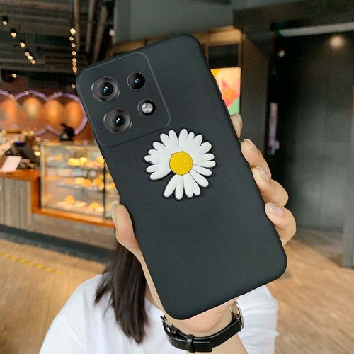 Capa Para Moto G75 5g Silicone Macio Crisântemo