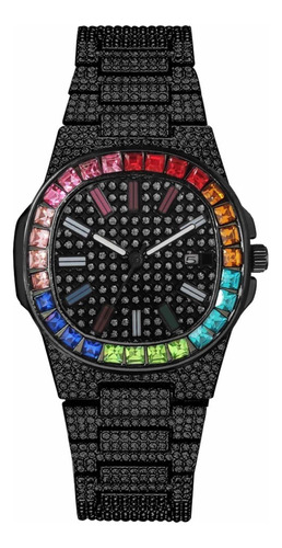 Reloj Hip Hop Adiamantado Arcoíris