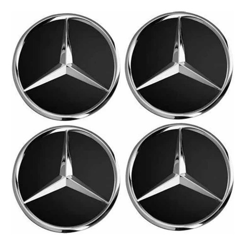 Centros De Llantas Insignia 60 Mm Mercedes Benz Negros