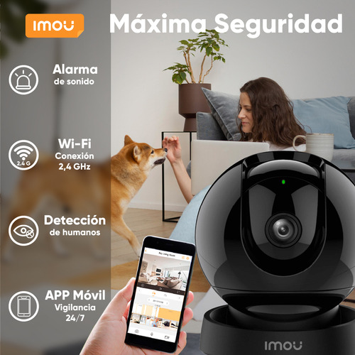 Imou Cámara Domo Ip Pt Rex 2d Wifi 3 Mp Ipc-gk2dn-3c0w-plus-128 Smart Tracking Ir De 10 Metros Audio 2 Vias Microfono Y Altavoz Integrados Alarma De Sonido Anormal 3c0w Con Microsd 128gb
