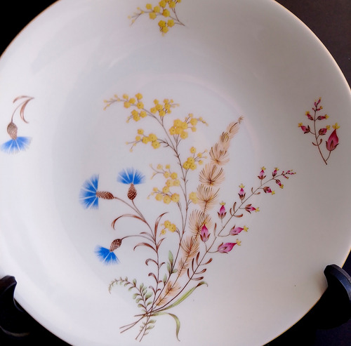 Plato Hondo Porcelana Bavaria Alemana Ramillete (Usado)