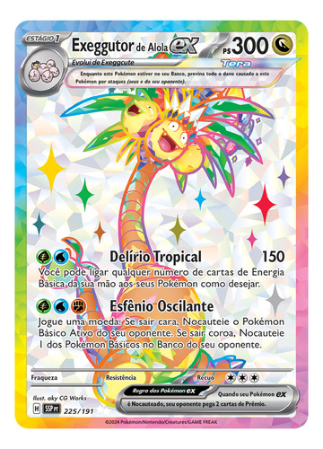 Carta Exeggutor Alola Ex Arte Expandida Fagulhas Impetuosas