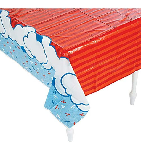 Plastic Up - Away Airplane Tablecover - 54 X 108