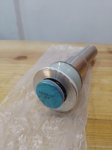Imagen 3 de 5 de Desague Para Lavamanos Acero Inoxidable Push Boton Mayor-det