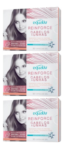 Kit C3 Suplemento Reinforce Cabelos E Unhas - Equaliv