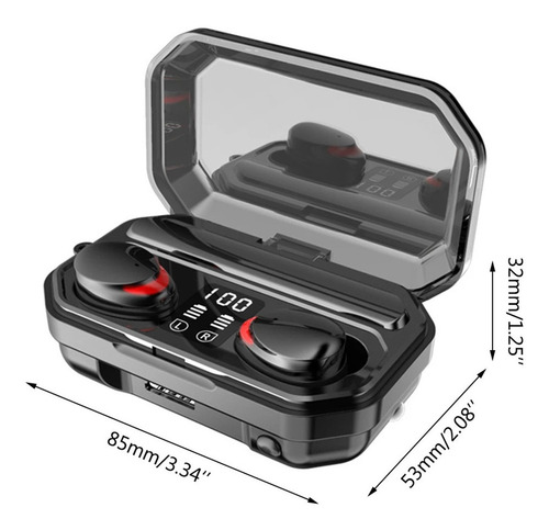 Auricular Microfono Bluethoot Inalambrico Powerbank Linterna