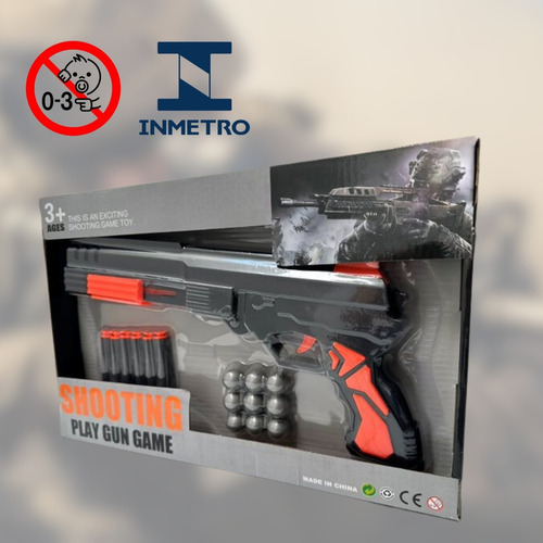Pistola De Dardos Shooting Play Gun Game Com Munição Dupla