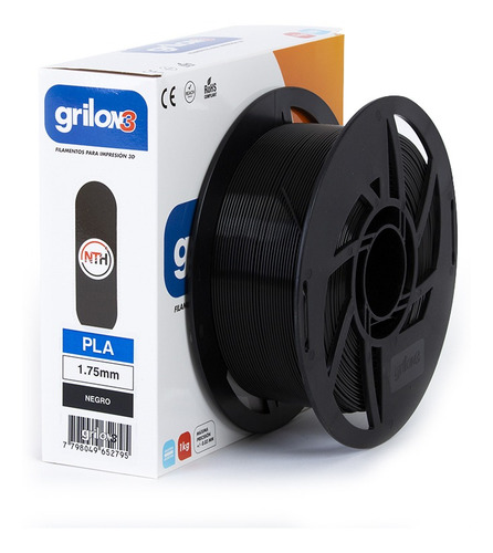 Imagen 2 de 2 de Filamento 3D PLA Grilon3 de 1.75mm y 1kg negro