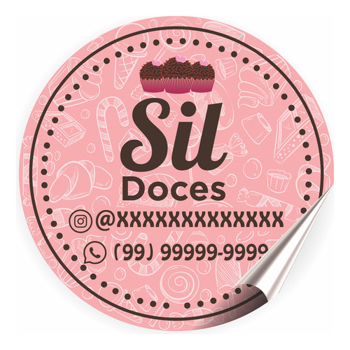 100 Adesivos Personalizados 3x3cm Para Bolo No Pote Doces