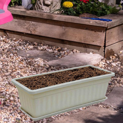 Maceta Con Ventana Para Flores, Macetero Para Verduras Beige
