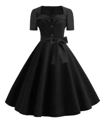 Vestido Mujer A Line Flare Vestido Vintage Bowknot Prom Sw 2