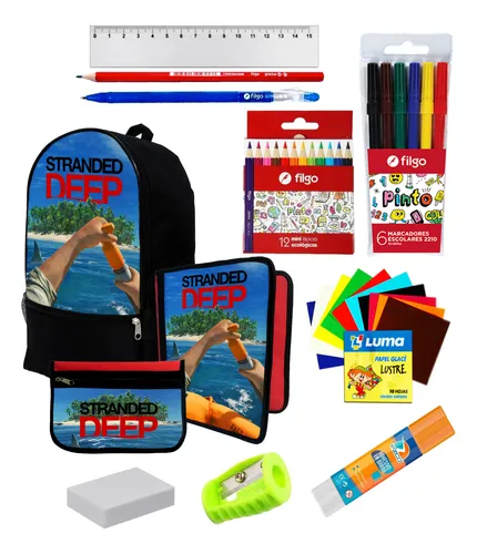 Super Set Mochila + Utiles De Stranded Deep C413
