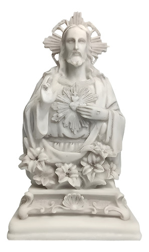 Imagem De Marmore 22 Cm Busto Sagrado Coração De Jesus