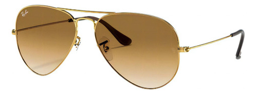 Oculos De Sol Rb3025 Degradê Armação Ouro Lentes Marrom