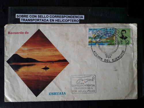 Sobre Correspondencia Transportada En Helicóptero