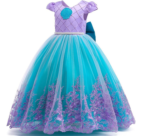 Purfeel Niñas Vestido De Princesa Sirena Niños Disfraz De Si